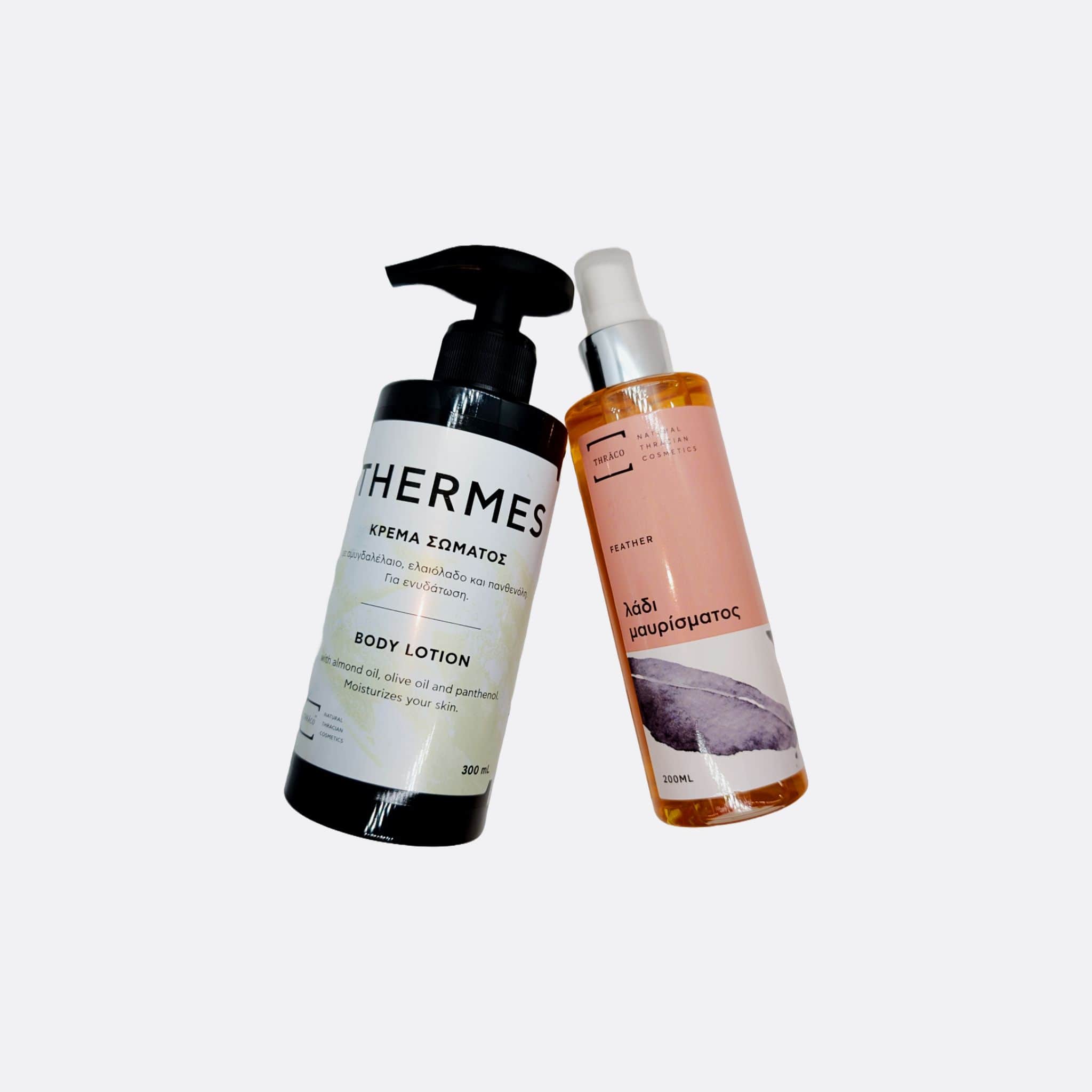 sunoil-thermes Feather – Φυτικό Λάδι Μαυρίσματος + THERMES 300mL